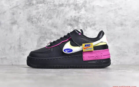 耐克空军笑脸黑白粉 AF1内置SOLE气垫 耐克空军马卡龙 货号CU4743-001