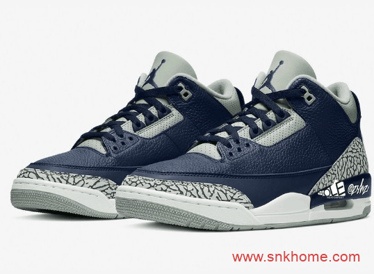 Air Jordan 3“Midnight Navy” 午夜蓝 AJ3蓝灰配色 货号：CT8532-401 