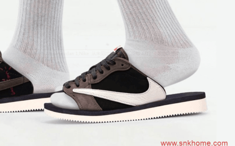 反钩 AJ1 耐克AJ1斯科特联名倒勾拖鞋版 保留鞋带设计