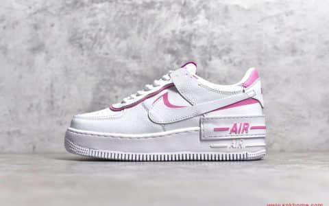 NIKE WMNS Air Force 1 Shadow"Tropical Twist" 耐克空军一号马卡龙白粉拼接女子板鞋 货号：CI0919-102