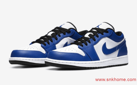 天价鞋AJ1风暴蓝回归 Air Jordan 1 Low Game Royal AJ1白蓝低帮发售日期 货号：553558-124