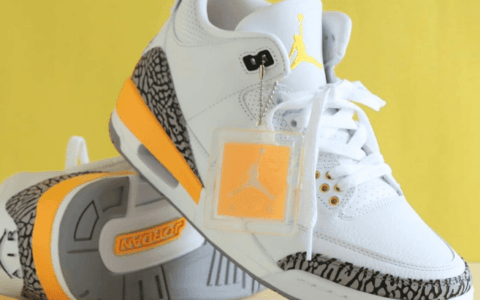 AJ3湖人配色爆裂纹 Air Jordan 3 WMNS “Laser Orange”发售日期 货号：CK9246-108