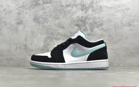 AJ1低帮蒂芙尼反光配色 Air Jordan 1低帮白黑薄荷绿 货号：CQ9828-131