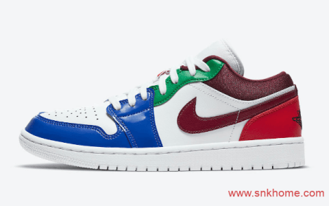 耐克AJ1低帮调色盘 Air Jordan 1 Low 正品AJ1白蓝酒红低帮即将发售 货号：DB5455-100