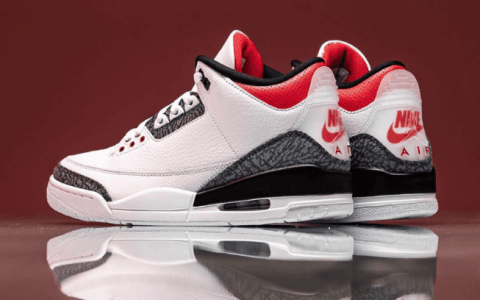 Air Jordan 3 SE DNM “Fire Red” AJ3火焰红装扮AJ3白红爆裂纹已经发售 货号：CZ6431-100