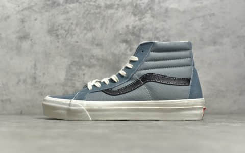 万斯经典高帮 万斯雾霾蓝色帆布鞋 Vans SK8-Hi 纯原版本莆田万斯货源 货号：VN0A4BVB20R