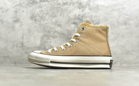 匡威1970S卡其色高帮 CONVERSE 1970S 匡威加绒秋冬款帆布鞋 货号：161040C