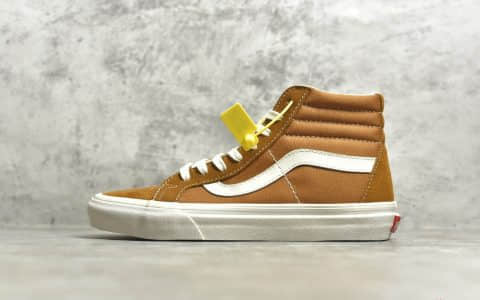 万斯SK8-HI卡其色 Vans SK8-Hi 万斯高帮帆布鞋纯原版本 货号：VN0A4BVB20S