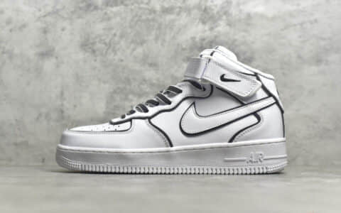 耐克空军一号白色中帮 NIKE Air Force 1 Mid "Vintage Mosaic White" 空军一号皮革白变色龙镭射反光边 货号：CK6588-101