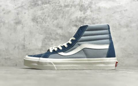 万斯SK8牛仔蓝 Vans SK8-Hi Vault OG 万斯蓝色高帮帆布鞋纯原版本