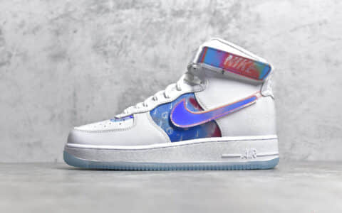 耐克空军电玩镭射高帮 NIKE AIR FORCE 1 REACT QS 耐克英雄联盟联名 耐克空军电玩皮肤 货号：DC2111-191