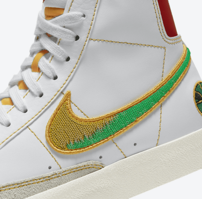 耐克开拓者米白色高帮 Nike Blazer Mid GS “Raygun” 耐克外星人配色新款 货号：DD9528-100