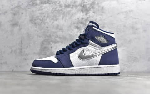 AJ1日本限定GS版本 Air Jordan 1 Retro GS 白蓝AJ1高帮YH纯原版本 货号：DC1788-100