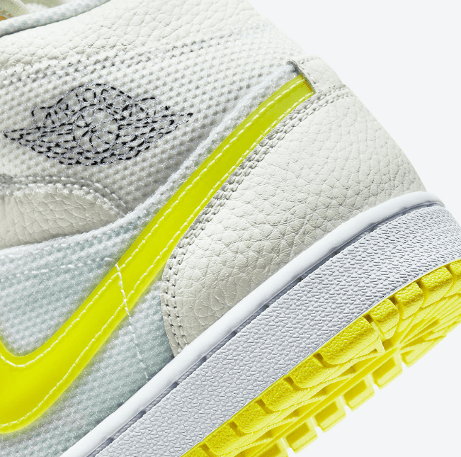 AJ1白黄高帮全新配色 Air Jordan 1 Mid SE “Voltage Yellow” AJ1经济舱官图释出 货号：DB2822-107