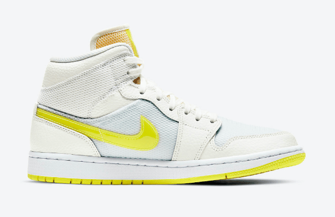 AJ1白黄高帮全新配色 Air Jordan 1 Mid SE “Voltage Yellow” AJ1经济舱官图释出 货号：DB2822-107