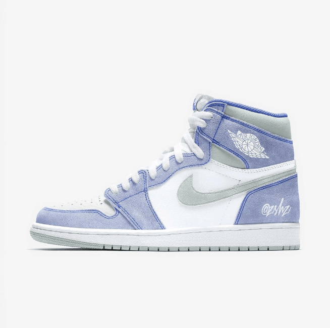 AJ1薄荷糖高帮实物图曝光 Air Jordan 1 High OG “Hyper Royal” 全新AJ1高帮新配色发售 货号：555088-402