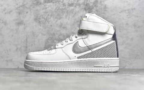耐克空军一号3M反光公司联名高帮 Nike Air Force 1 x 3M 耐克空军反光高帮板鞋 货号：CU4159-100
