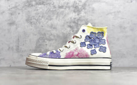 匡威花卉系列 莆田原厂品质匡威 Converse 2021 70s 匡威绣球花高帮帆布鞋