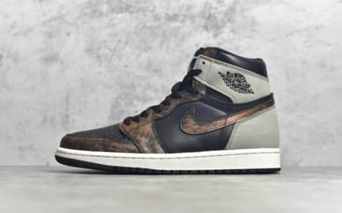 AJ1古铜影子灰军装风格 Air Jordan 1 High OG High OG “Shadow” 老汪纯原版本供应 莆田AJ纯原版本 货号：555088-033