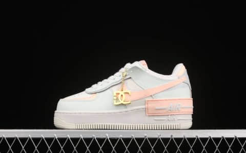 耐克空军马卡龙蓝粉色低帮 Nike Air Force 1 Shadow 耐克空军纯原复刻 耐克空军在增高鞋 货号：CU8591-104