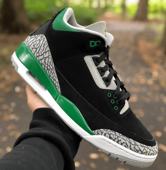 AJ3黑绿实战球鞋实物图 Air Jordan 3 “Pine Green” AJ3俄勒冈全新配色 货号：CT8532-030