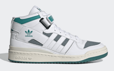 阿迪达斯Forum白绿高帮板鞋 adidas Forum Mid “EQT Green” 阿迪达斯三叶草复古板鞋 货号：GZ6336