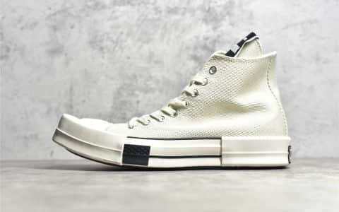 匡威RO联名复刻 Rick Owens x Converse 匡威瑞克欧文斯联名 匡威解构鞋白色高帮 货号：172346C