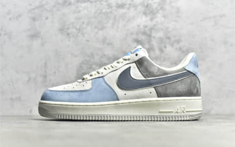 耐克空军白蓝灰色低帮 Nike Air Force 1 Low 07 浅灰蓝配色 耐克空军带芯片版本 货号：LZ6699-523