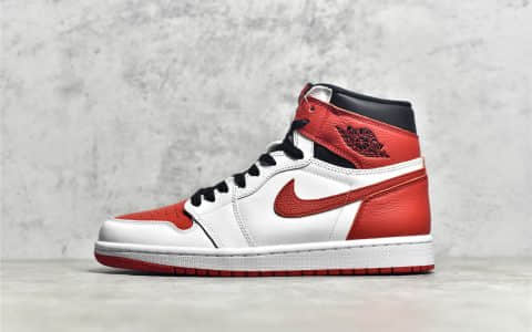 LJR纯原版本AJ1白红高帮 Air Jordan AJ1 Retro 白红 莆田过验鞋子 货号：555088-161