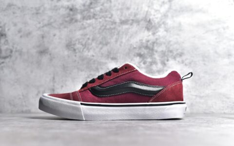 万斯酒红色低帮土豆鞋正品万斯代购Vans Classics Knu Skool万斯厚鞋舌万斯换板鞋万斯新款