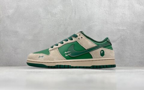 耐克BAPE联名灰绿低帮Nike SB Dunk Low x BAPE耐克Dunk绿粽双小钩货号DQ1098-516